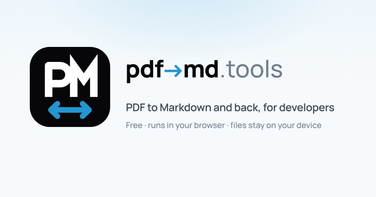Aperçu de PDF to MD Converter (pdftomd.tools)